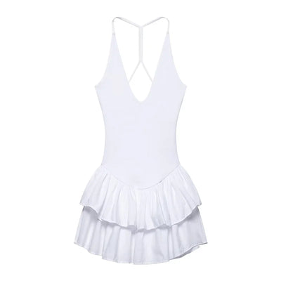 TRAF Sexy Party Halter Dress 2025 Women's Spring Summer Elegant Short Dress Fashion Casual White Pink Black Mini Dress Vestidos