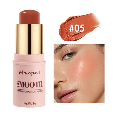 Smooth Blush Stick Naturally Saturated Long-lasting Waterproof Easy to Wear Matte Blush 3 in 1 Makeup Used On Lips Eyes Cheeks
