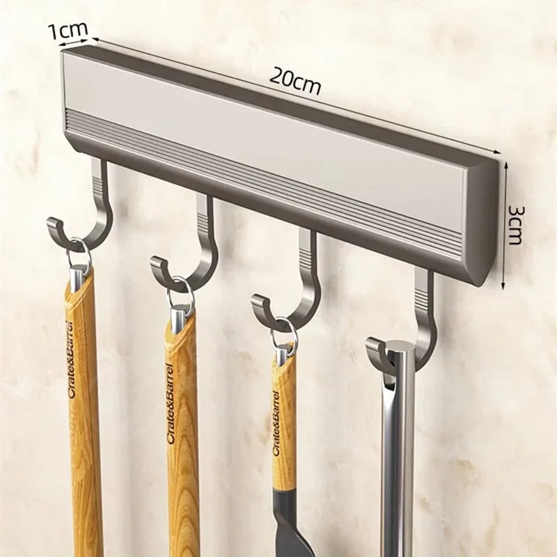 Wall Mounted Punch-Free Hooks Rack