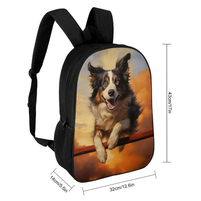 Border collie School Bag 17 Inch School Backpack Bolso Mochila Mochilas Escolares Bolsa Mochilas De Hombre Bag Mochila Mochilas