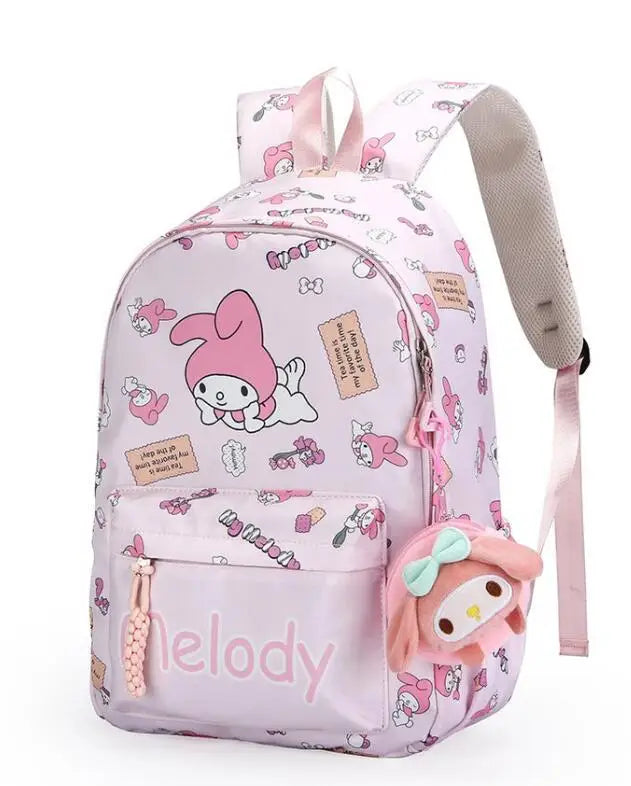 Kuromi Backpack Student School Bag Primary and Middle kawaii Cartoon Girls School Bag Mochila
