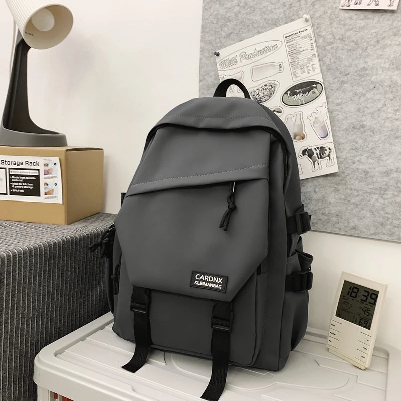 School bag, male college student, trendy brand, campus backpack, double shoulder bag, female, Korean style, simple, versatile, t
