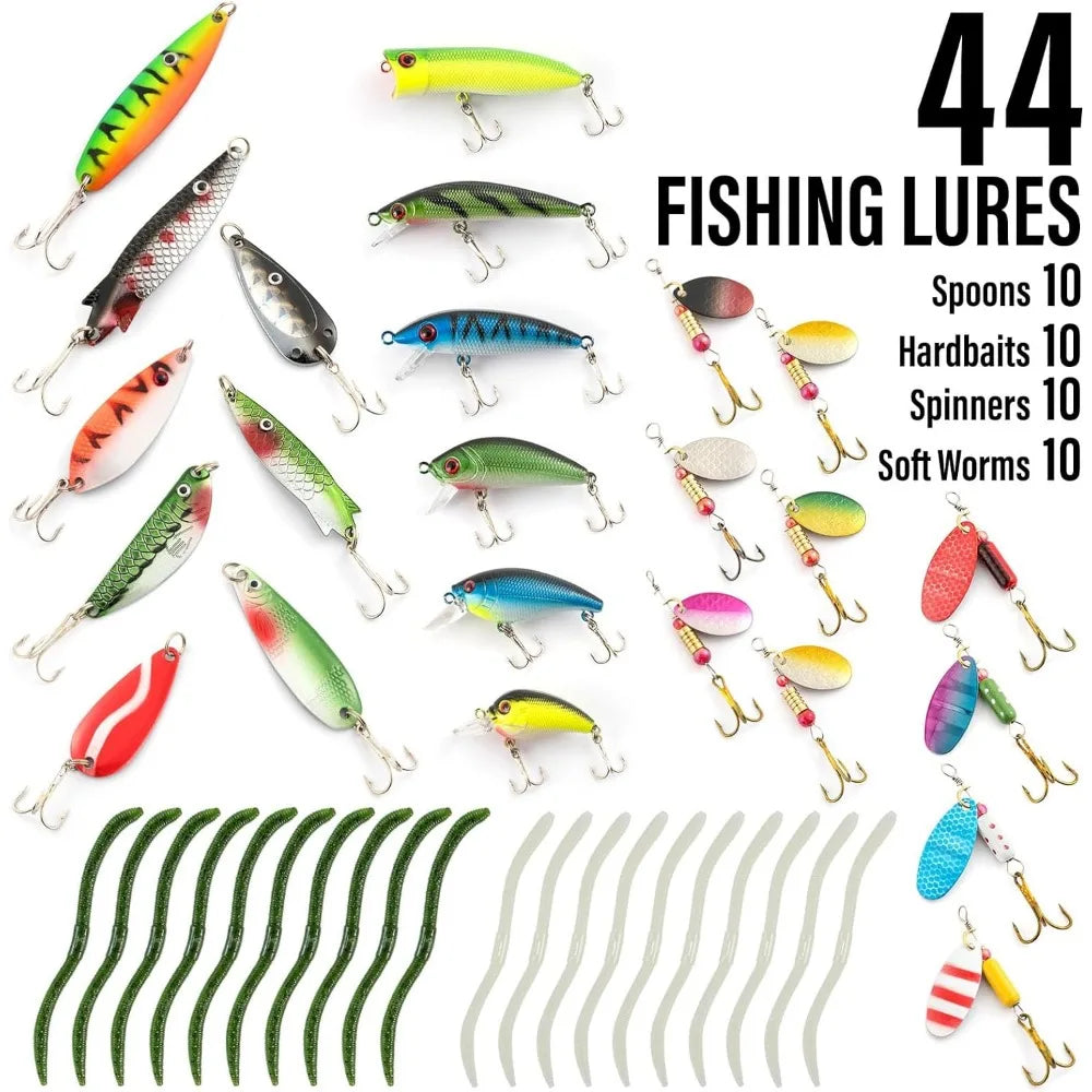 125-Piece Fishing Rod & Reel Combo