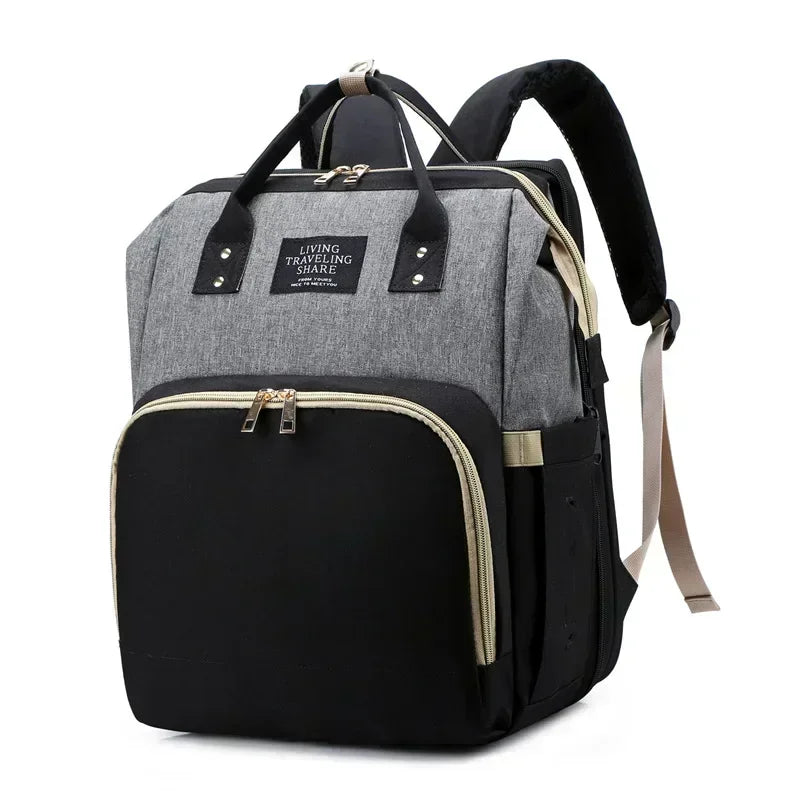 Mommy Travel Backpack with Foldable Crib