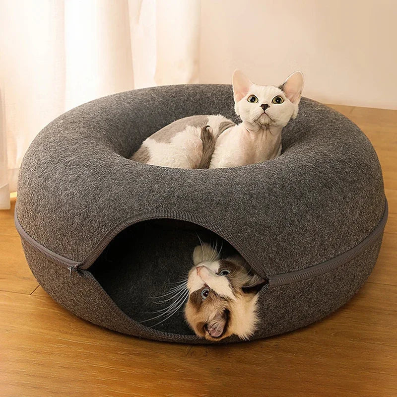 2 Cat Donut Bed & Tunnel