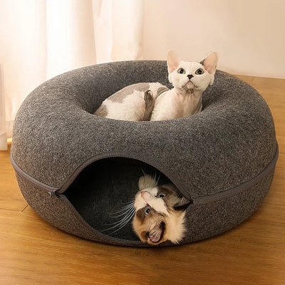 2 Cat Donut Bed & Tunnel