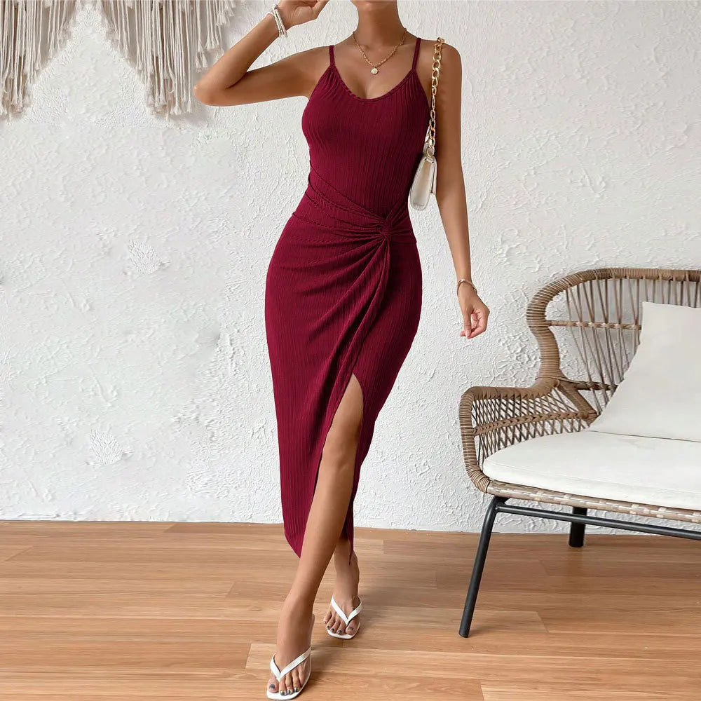 new summer dresses 2025 vestidos para mujer fashion solid color dress sexy strap party dress vestido long dresses for woman