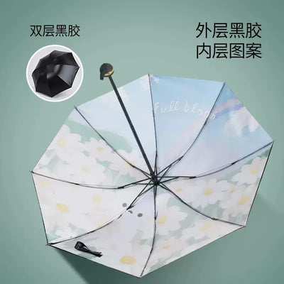 Sun Umbrella UV Protection Sunblock Double Sunshade Umbrella Both Rain and Shine Vinyl Umbrella