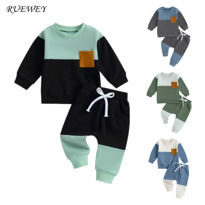 Baby Contrast Color Pant Sets