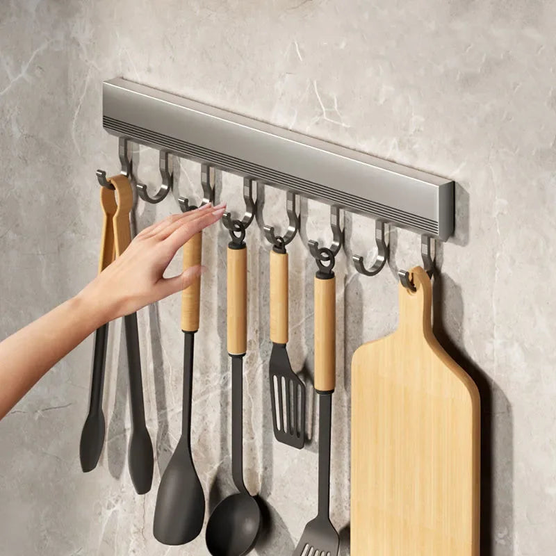 Wall Mounted Punch-Free Hooks Rack