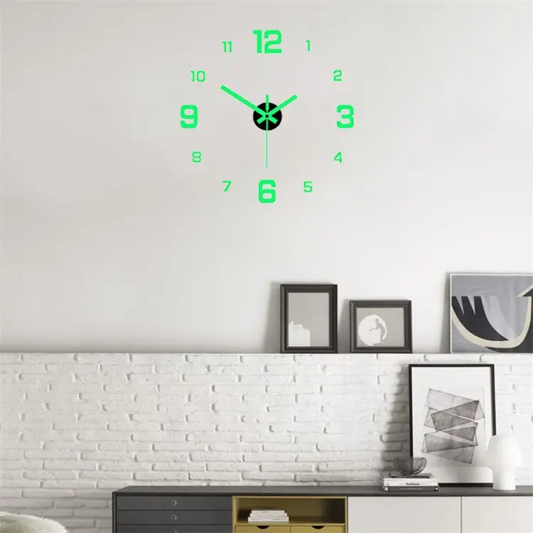 Living Room Punch-Free Wall Clock Sticker