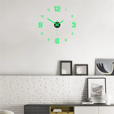 Living Room Punch-Free Wall Clock Sticker