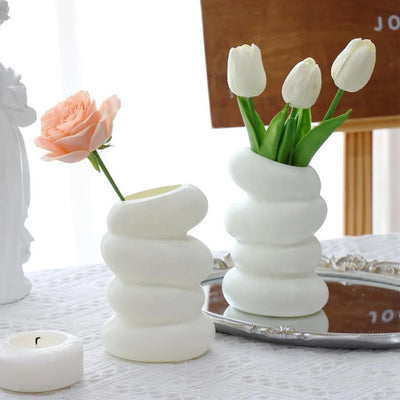 Plastic Spiral White Vase Nordic Creative