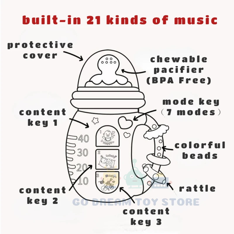 Baby Musical Bottle Teether Rattle Toy