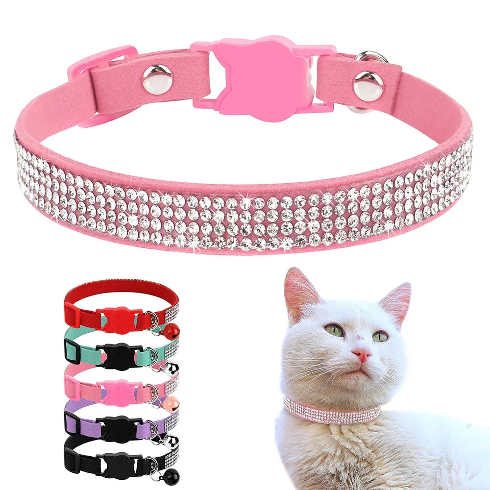 Cat Soft Suede Leather Cat Collar