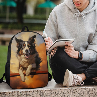 Border collie School Bag 17 Inch School Backpack Bolso Mochila Mochilas Escolares Bolsa Mochilas De Hombre Bag Mochila Mochilas