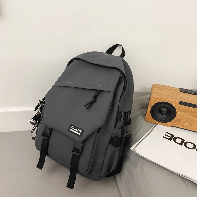 School bag, male college student, trendy brand, campus backpack, double shoulder bag, female, Korean style, simple, versatile, t