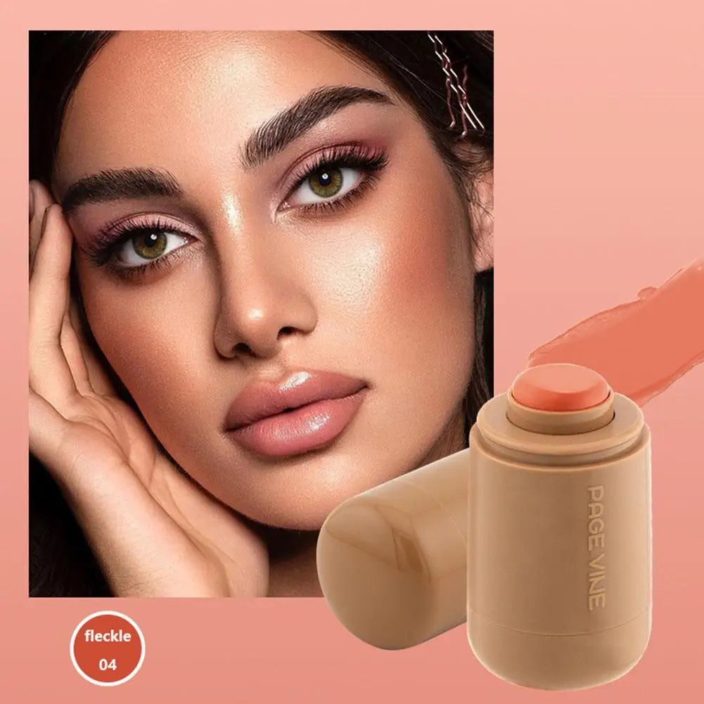 Summer Pocket Blush Stick 3-in-1Blush Stick Lasting Brightens Facial Cheek Stick Moisturizing Lip Gloss Makeup Easy To Apply