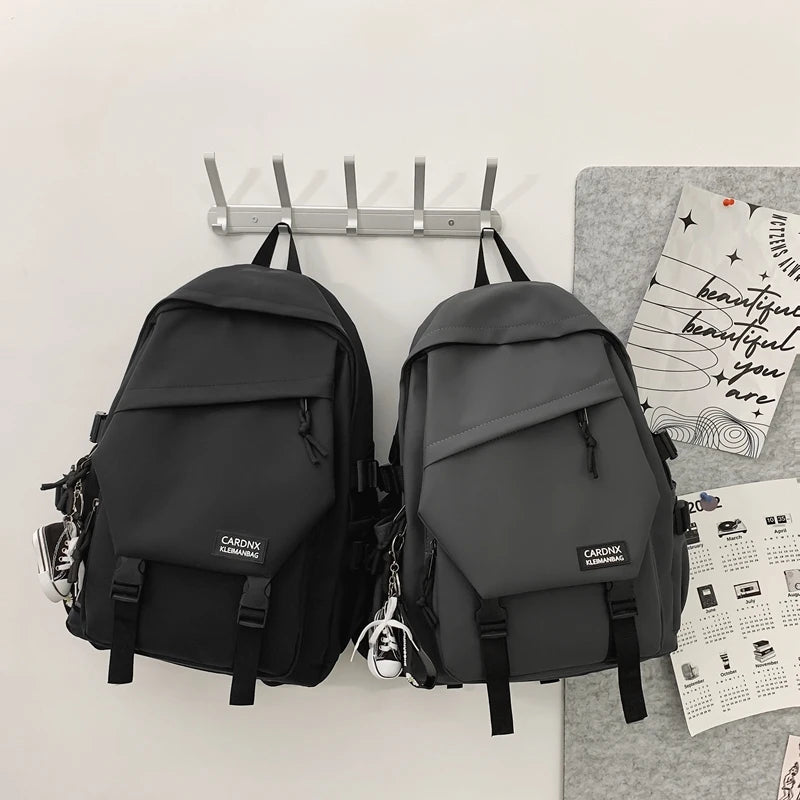 School bag, male college student, trendy brand, campus backpack, double shoulder bag, female, Korean style, simple, versatile, t