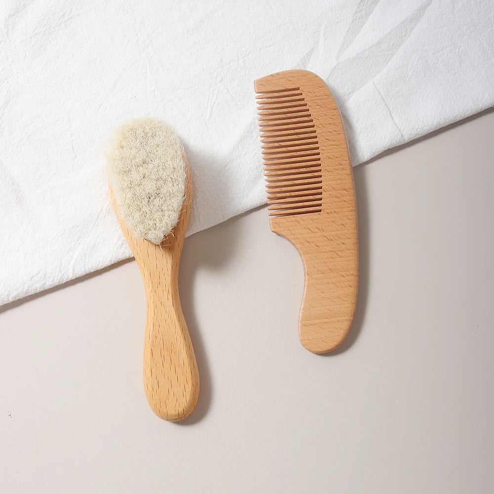 2pcs baby wood brush