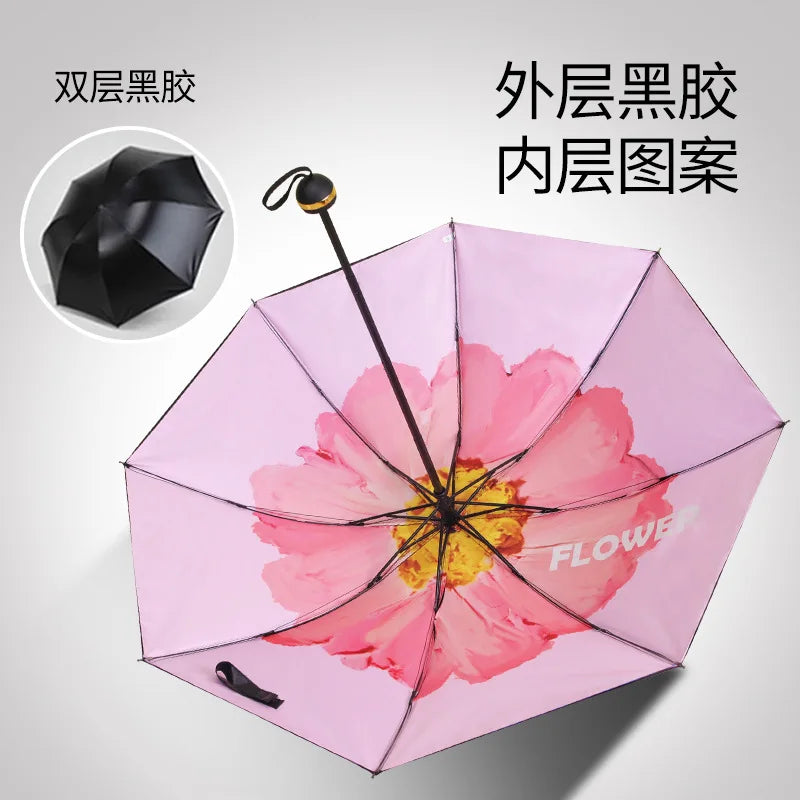 Sun Umbrella UV Protection Sunblock Double Sunshade Umbrella Both Rain and Shine Vinyl Umbrella