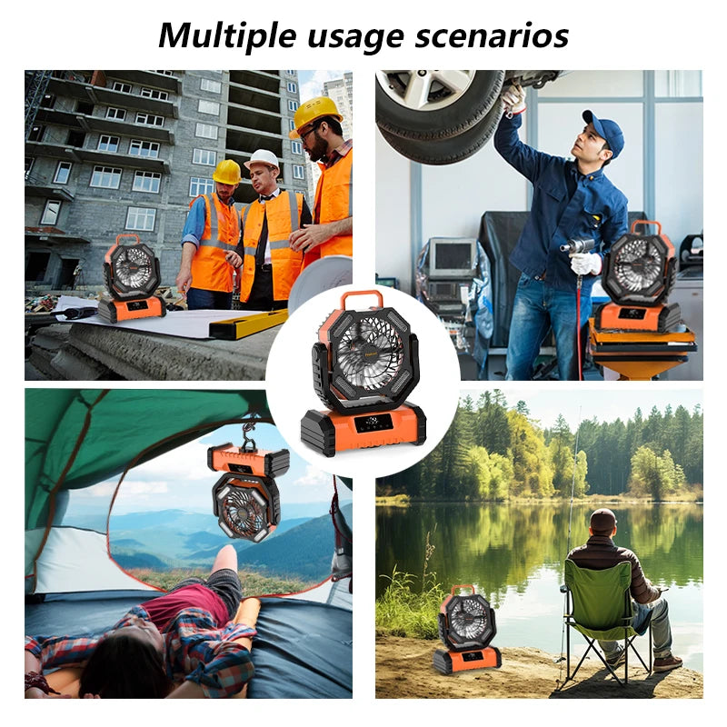 New 20000mAh Portable LED Camping Fan