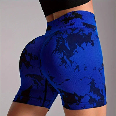 Gym Shorts High-Waist Tie-Dye Yoga Shorts for Women-Seamless,Stretchy Activewear Womens Shorts Biker Shorts Sexy Girl Y2k Shorts