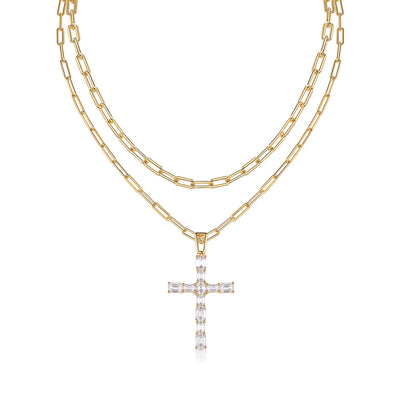 S925 Silver Moissanite Twin Light Luxury Minority Necklace Accessories For Women